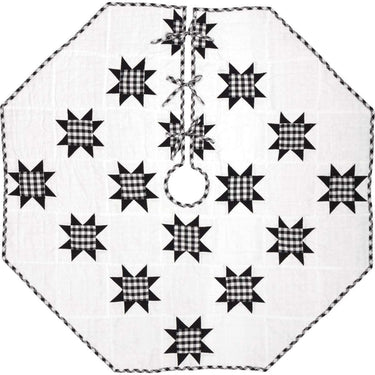 Emmie Black Patchwork Christmas Tree Skirt 55 VHC Brands - The Fox Decor